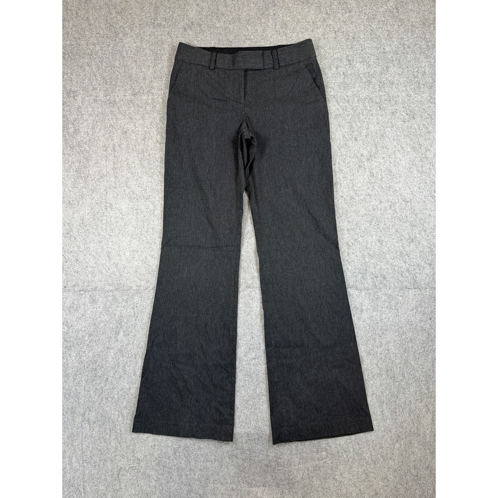 Express Womens Correspondent Trousers 4L Dark Gray Heather Stretch Flare Pants